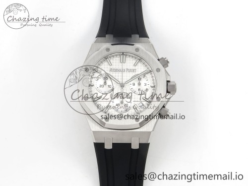 DD공장 26240 화이다이얼 러버(SW다이얼) Royal Oak Chrono 26240 SS DDF 1:1 Best Edition White Dial on Black Rubber Strap DD4401 Super Clone (SW Dial)