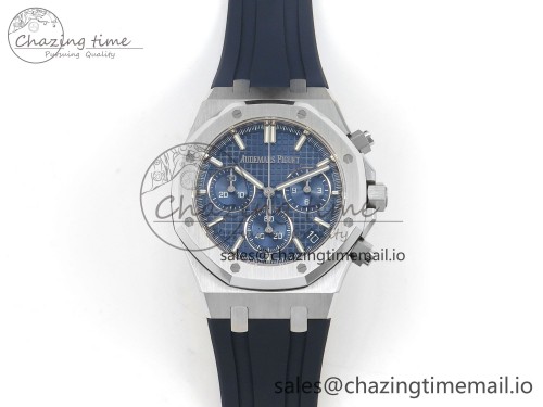 DD공장 26240 블루다이얼 러버(SW다이얼) Royal Oak Chrono 26240 SS DDF 1:1 Best Edition Blue Dial on Blue Rubber Strap DD4401 Super Clone (SW Dial)