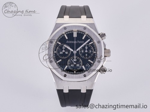 DD공장 26240 블랙 러버(50주년) Royal Oak Chrono 26240 SS DDF 1:1 Best Edition Black Dial on Black Rubber Strap DD4401 Super Clone (50th Anniversary)