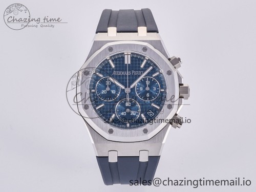 DD공장 26240 블루 러버(50주년) Royal Oak Chrono 26240 SS DDF 1:1 Best Edition Blue Dial on Blue Rubber Strap DD4401 Super Clone (50th Anniversary)