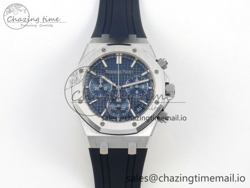 DD공장 26240 블루다이얼 러버(50주년) Royal Oak Chrono 26240 SS DDF 1:1 Best Edition Blue Dial on Blue Rubber Strap DD4401 Super Clone (50th Anniversary)