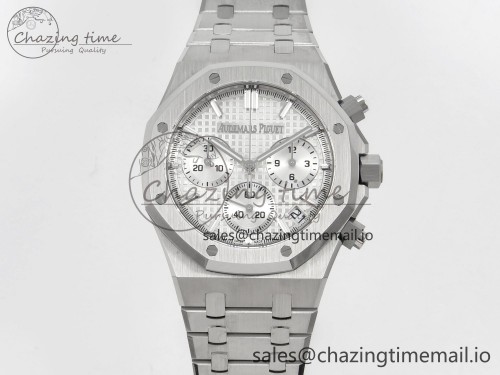 TOP공장 26240 실버다이얼 Royal Oak Chrono 26240 SS TOPF 1:1 Best Edition Sliver Dial on SS Bracelet SA4401 Super Clone