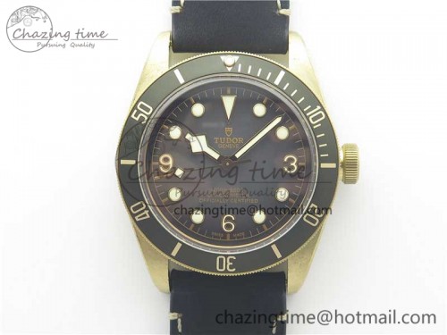 Heritage Black Bay Bronze Gray ZF 1:1 Best Edition on Leather Strap A2824