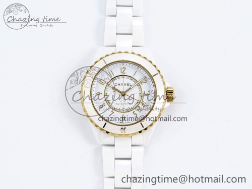BV공장 J12 옐로골드 화이트세라믹 38mm YG White Ceramic BVF 1:1 Best Edition White Dial on Bracelet A12.1