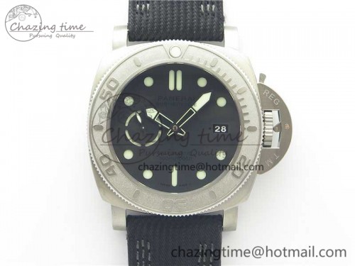 PAM1616 Carbotech 47mm VSF Best Edition Black Dial Blue Markers on Rubber Strap P.9010 Clone