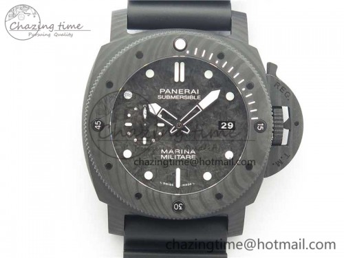 PAM979 Carbotech VSF Best Edition Carbon Dial on Rubber Strap P.9010 Clone (Free Leather Strap)