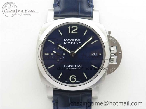 PAM1393 VSF 1:1 Best Edition Blue Dial on Leather Strap P.9010 Clone