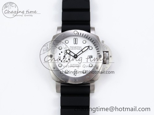 PAM2223 Luminor Submersible 42mm VSF Best Edition White Dial on Rubber Strap P900 Clone