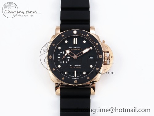 PAM2164 Luminor Submersible 42mm VSF Best Edition Black Dial on Rubber Strap P900 Clone