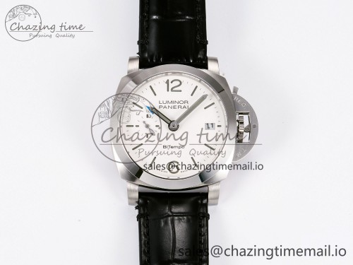 PAM1367 Luminor Quaranta BiTempo 40mm VSF 1:1 Best Edition on Black leather strap P.9010 Clone